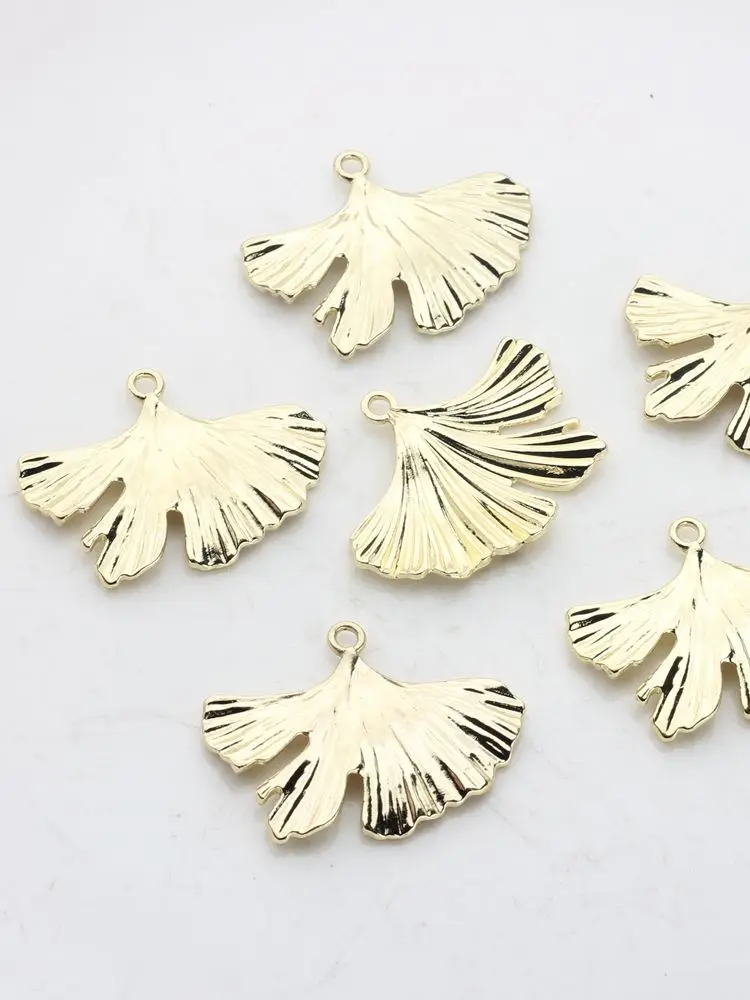 Zinc Alloy Ginkgo Biloba Leaves Charms Pendant 6pcs/lot For DIY Fashion Earrings Jewelry Making Accessories