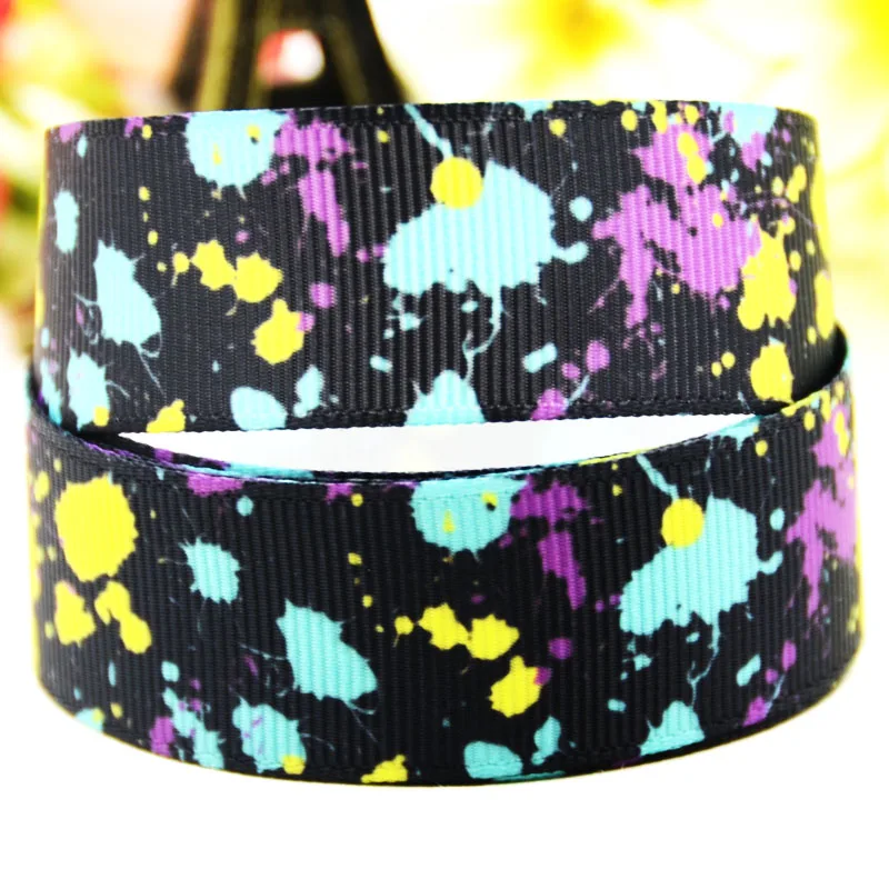 22mm 25mm 38mm 75mm Abstract pattern printed Grosgrain Ribbon party decoration 10 Yards satin ribbons Mul071