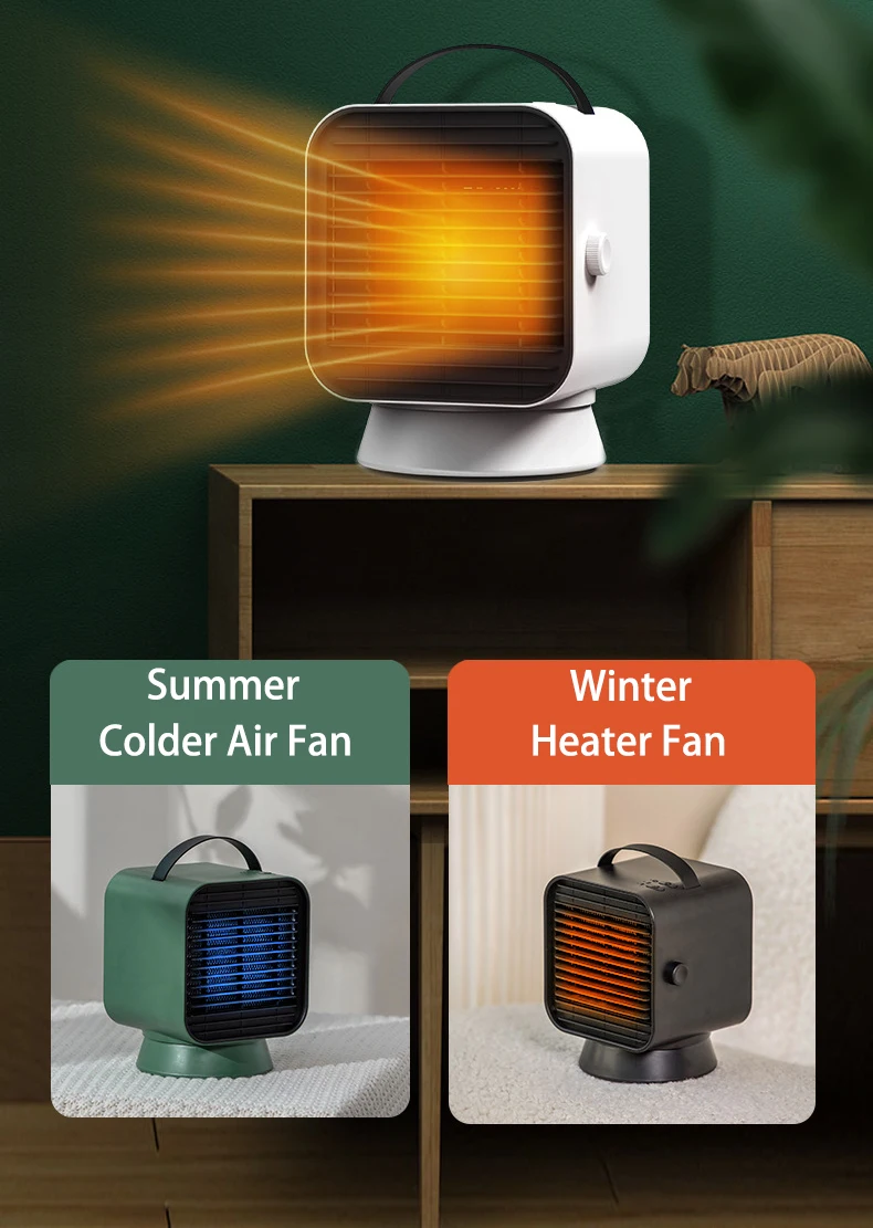 Heater Fan Fast Heating Free Switching Between Cold and Warm Wind Portable Oscillating Summer Winter Room Best Selling QN01