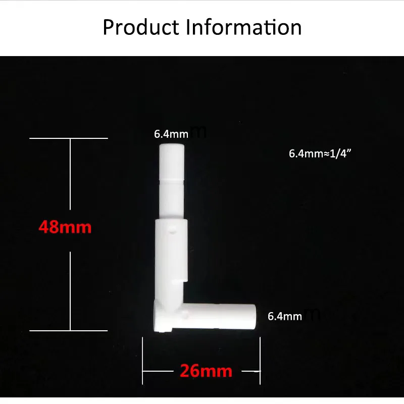 Water Purifier Accessories1/4 L Plug 1/4 Lengthened Hose Connection Tee RO Water Plastic Pipe Fitting