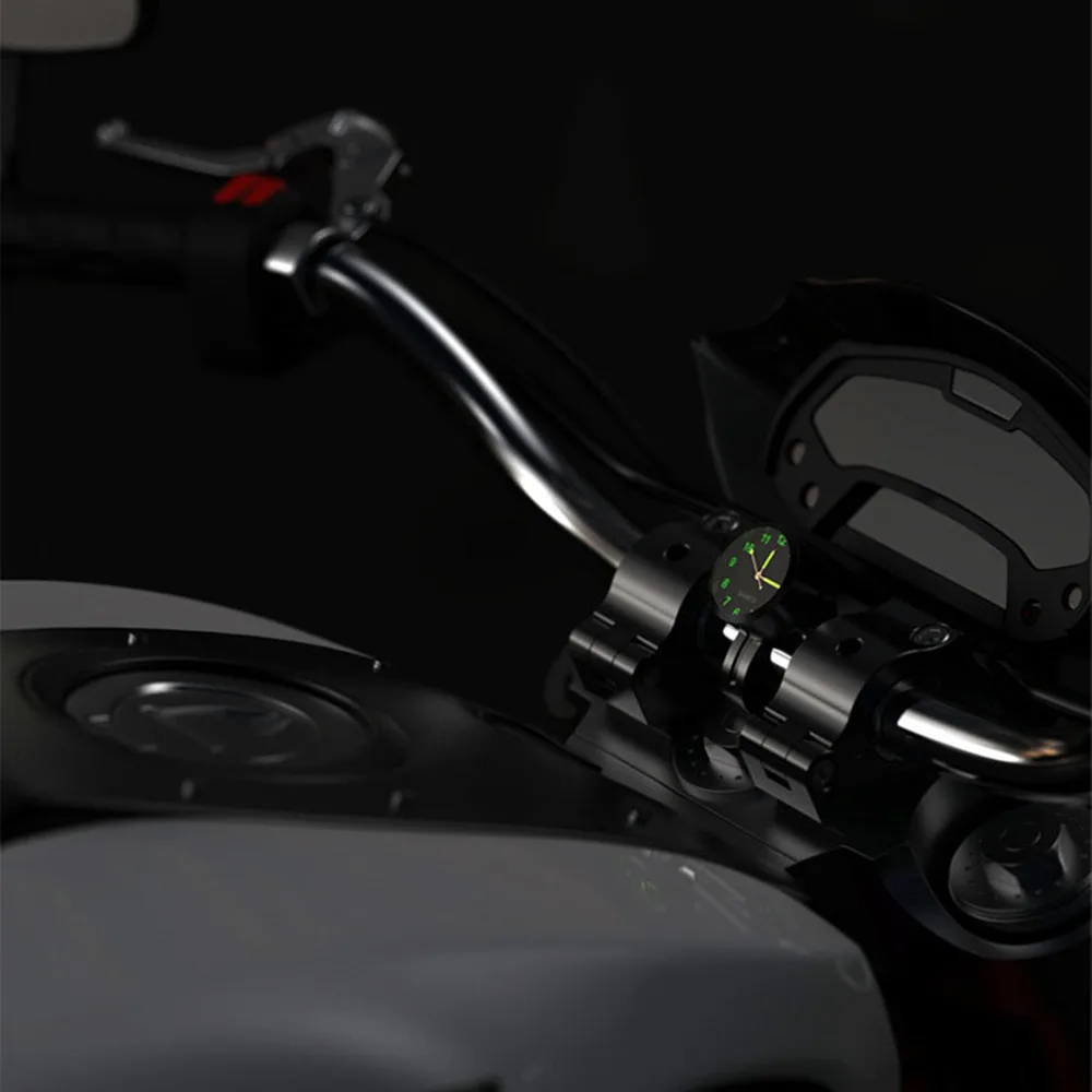 7/8" Motorcycle Handlebar Schedule Bike Hand Grip Bar Mount Aluminum Alloy Dial Clock Waterproof for Scooter Bicycle Motor ATV