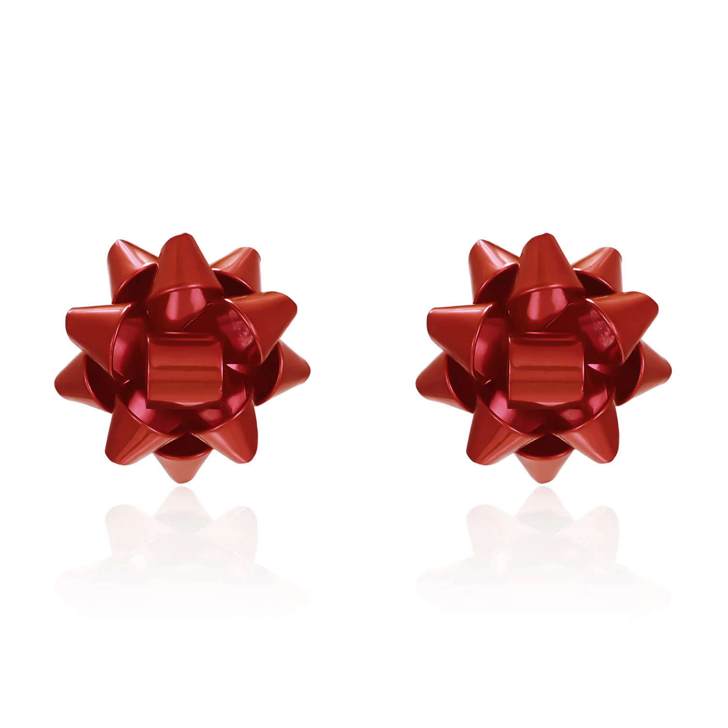 Red Green Color Christmas Gift Star Flower Snowflake Ribbon Stud Earrings For Women Girls Fashion Elegant Jewelry New Year Gifts