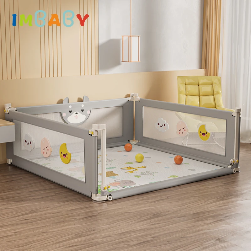 Anti-Collision Sponge Playpen for Children Safety Handrail Bed Baby Playground Indoor Fence With Safety Lock Vertical Lift Door