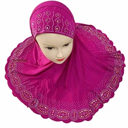 12PCS Wholesale Muslim Kids Girls Solid Hijab Hats Children Islamic Headscarf Inner Caps Islamic Turban Full Cover Banadanas