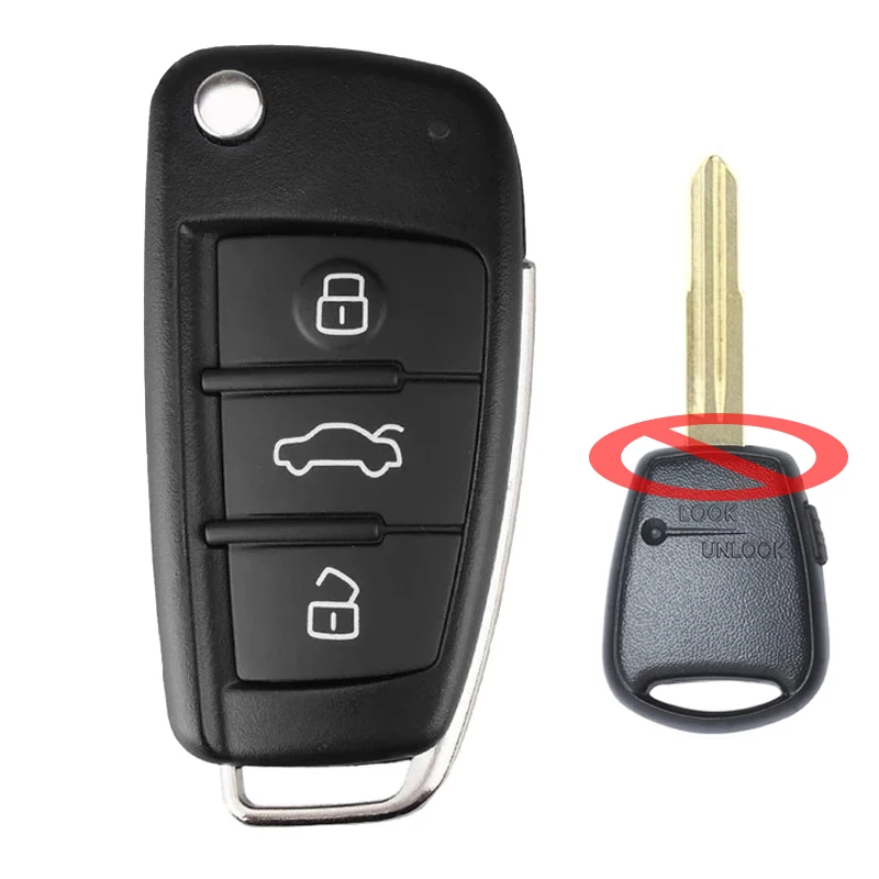 Keyecu 81996-1C300, 81996-1C630 433MHz ID46 Chip Upgraded Flip Remote Car Key Fob for Hyundai Getz Accent 2011 2010 2009 2008