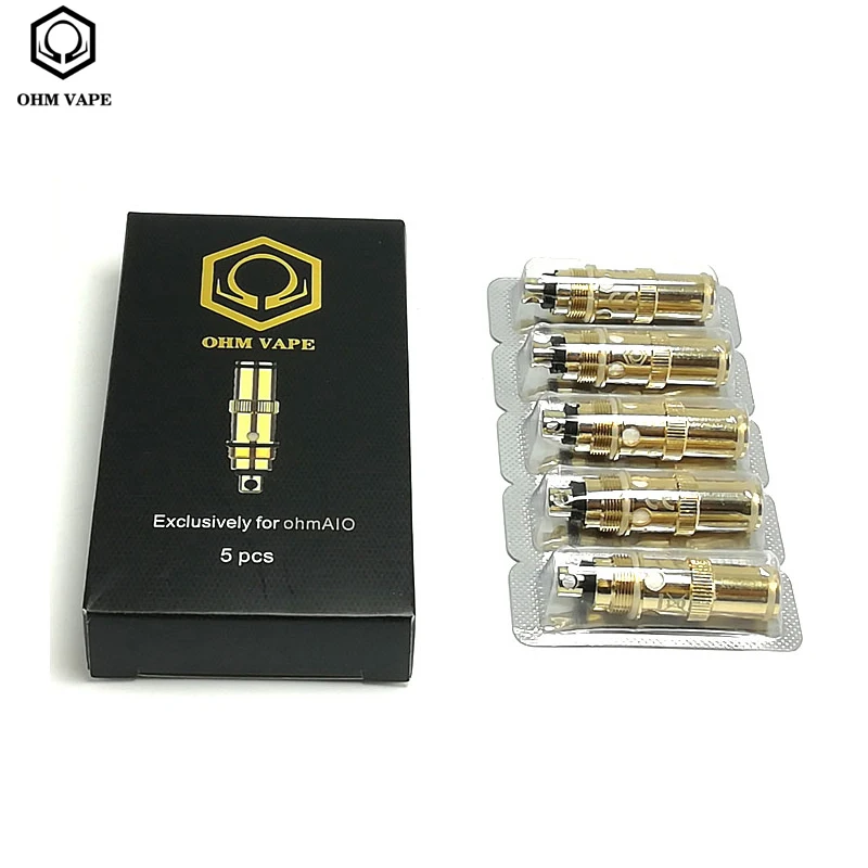 Bobine originali 1.5ohm 0.3ohm di OHM Vape di 5 pz/lotto per la bobina elettronica della sostituzione della sigaretta del corredo del vaporizzatore di Ohm AIO/dotAIO