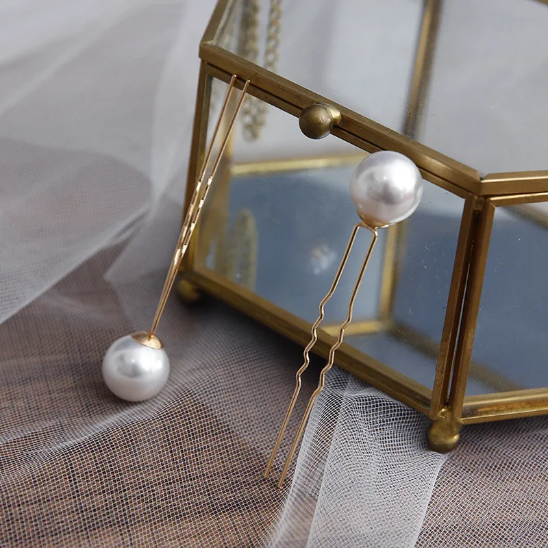 18 قطعة مجموعة اللؤلؤ الشعر Combs الزفاف غطاء الرأس النساء الخرز دبابيس الشعر الزفاف الشعر العصي مجوهرات اكسسوارات #4