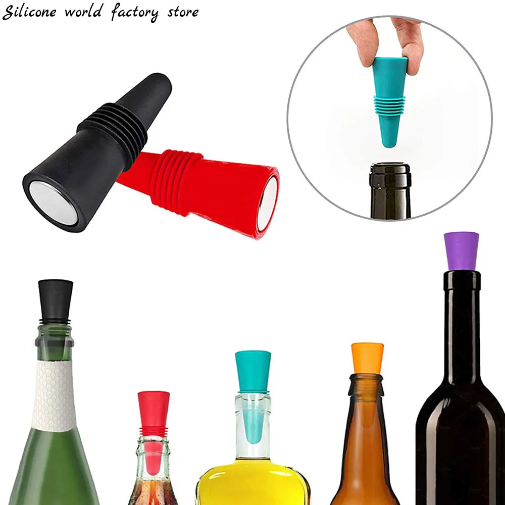 Silicone world  Silicone Wine stopper Beverage Bottle Leak Proof Champagne Bottles Sealer Stoppers Wine Saver Stopper Reusable