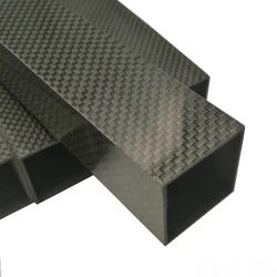 1Pcs 3K Full Carbon Fiber Square Tube  Plain Matte Length 500mm SurfaceHigh Strength OD25mm 28mm 30mm 32mm 34mm 35mm 36mm 40mm