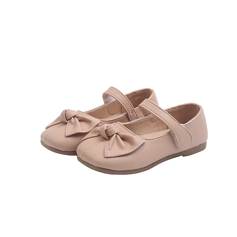 Zapatos de cuero de princesa para niños, zapatos de moda con lazo, Negro, Rosa, Beige, 1, 2, 3, 4, 5, 6, 7, 8, 9, 10, 11, 12 años, otoño, 2021