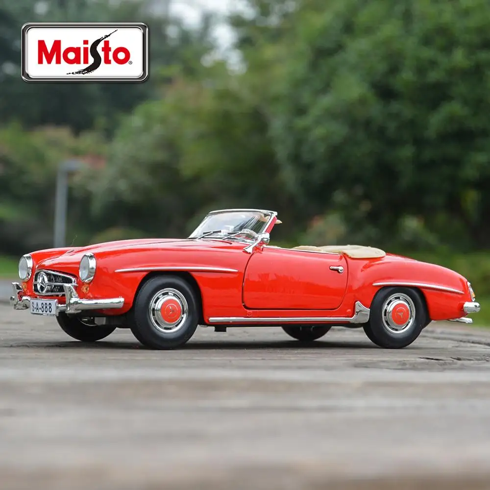 Maisto 1:18 1955 Mercedes Benz 190SL Static Die Cast Vehicles Collectible Model Car Toys