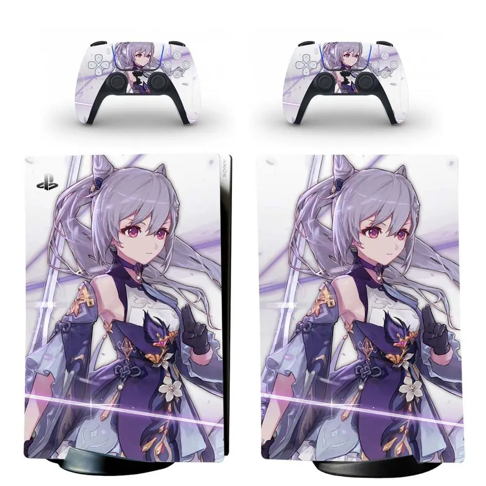 جنشين إمباكت PS5 طبعة رقمية ملصق جلدي غطاء لاصق للبلاي ستيشن 5 وحدة التحكم و 2 تحكم PS5 الجلد ملصق الفينيل