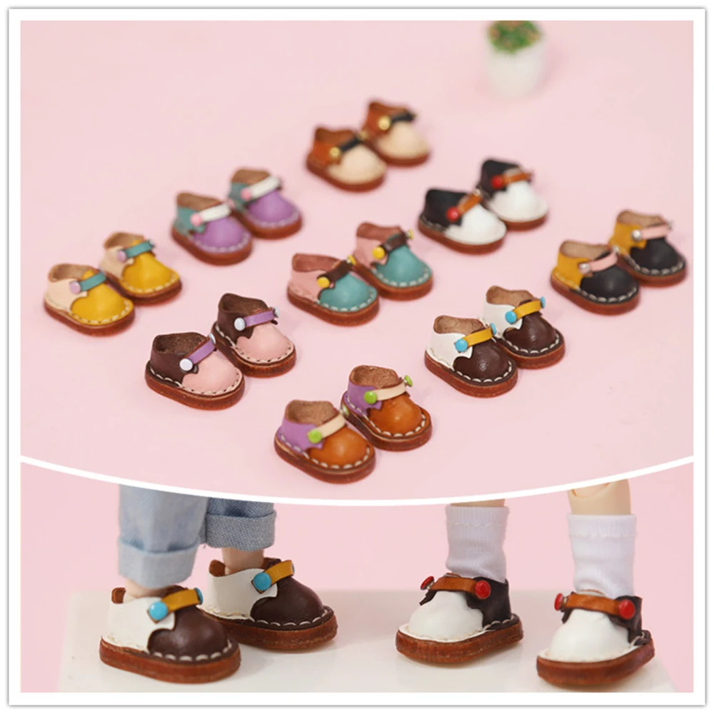 

New Ob11 Handmade Shoes 1/12 Bjd Shoes Italian Cattle Shoes Holala Boots Doll Accessories For Body9,Gsc,Ddf,Ymy,Obitsu 11,Molly