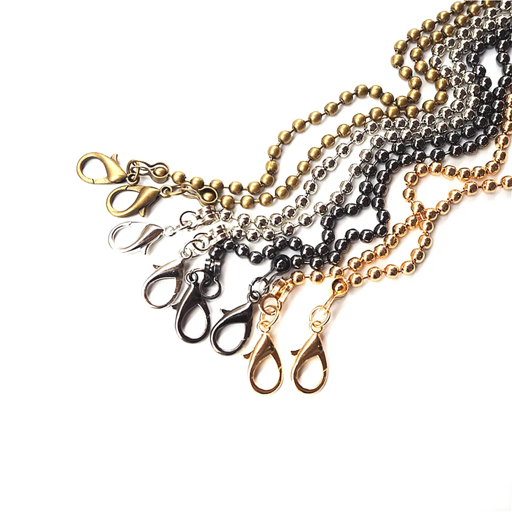 20Pcs Multicolor Metal Ball Chains Handbag Clutch Crossbody Shoulder Bag Straps DIY Luggage Hardware Accessories 120cm