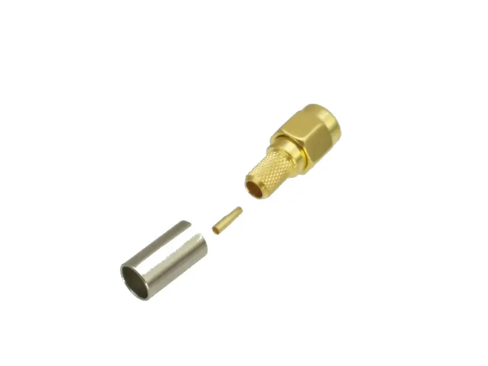 1Pcs RP-SMA RP SMA male jack crimp RG58 LMR195 RG142 RG400 Cable RF Coaxial connector Wire Terminals