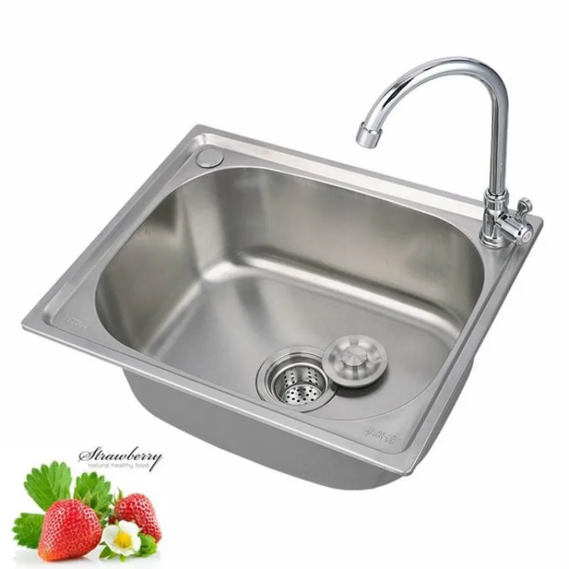 2022 Thickened Sink 304 Stainless Steel Sink  Kitchen Sink Single Sink Basin Sink Single  Large Single Slot Set WY5