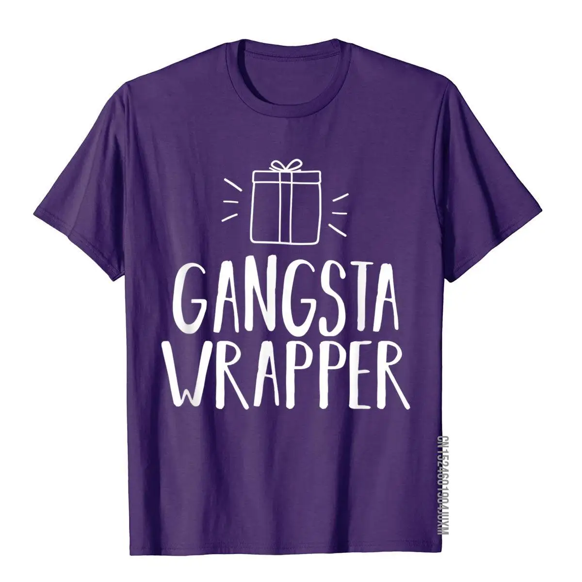 Gangsta Wrapper Christmas T-Shirt Gift Wrapping Tee T-Shirt Cotton Tops & Tees For Men Outdoor T Shirt Group Coupons