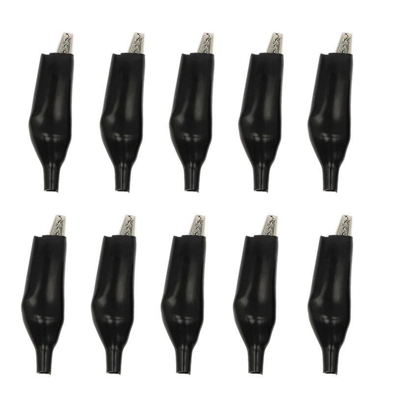 10pcs 28MM/35MM/45MM metal alligator clips for testing probes and meters 6 colors, with plastic protective cover