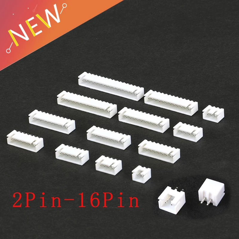 50PCS/Lot XH2.54 Pin Header Connector 2P 3P 4P 5P 6Pin 2.54mm Pitch XH For PCB jst