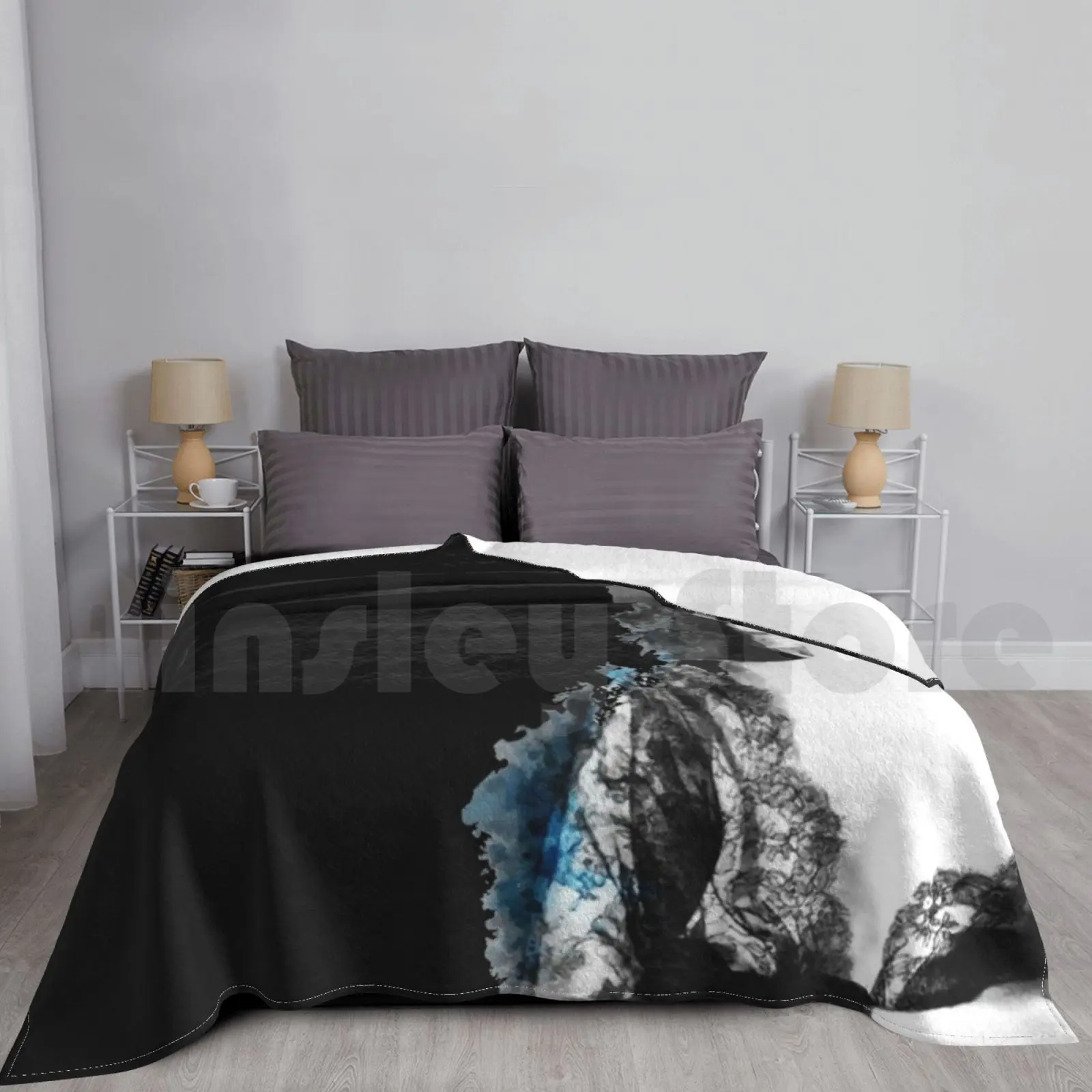 Marilyn Monroe In Black Lace Negligee | Marilyn Monroe Fan Art Blanket Fashion Custom Marilyn Monroe Marilyn