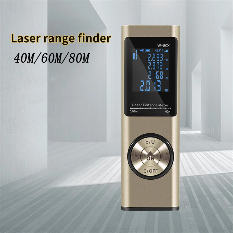 

Laser Distance Meter Rangefinder Aluminum Alloy USB Charge Hand Held Infrared Laser Rangefinder Device Ruler Test Tools