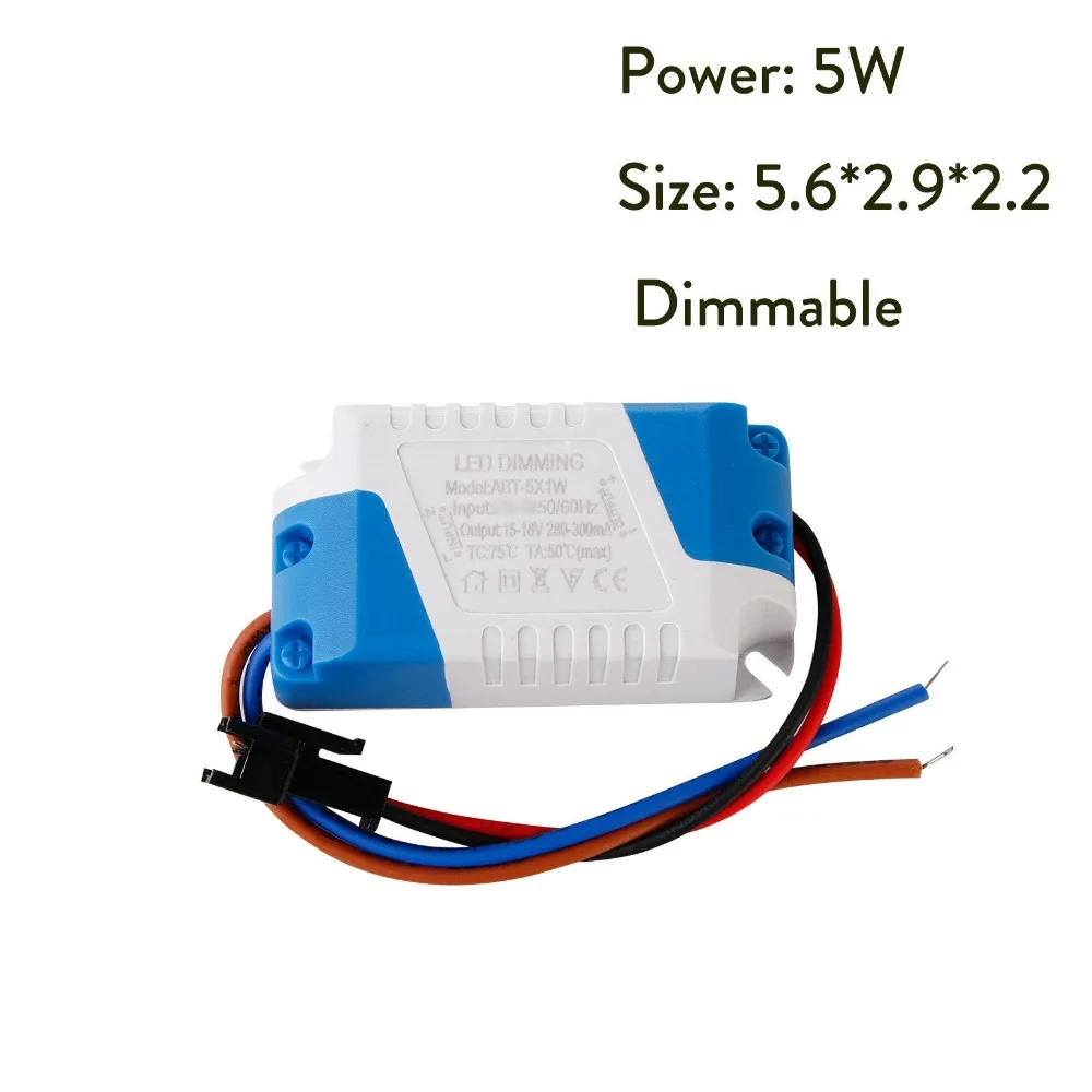 10Pcs Dimmable 3W 5W 7W 8-10W 15W 15-24W Power Supply LED Driver Adapter Transformer 300mA For LED Ceiling Downlight 110V 220V