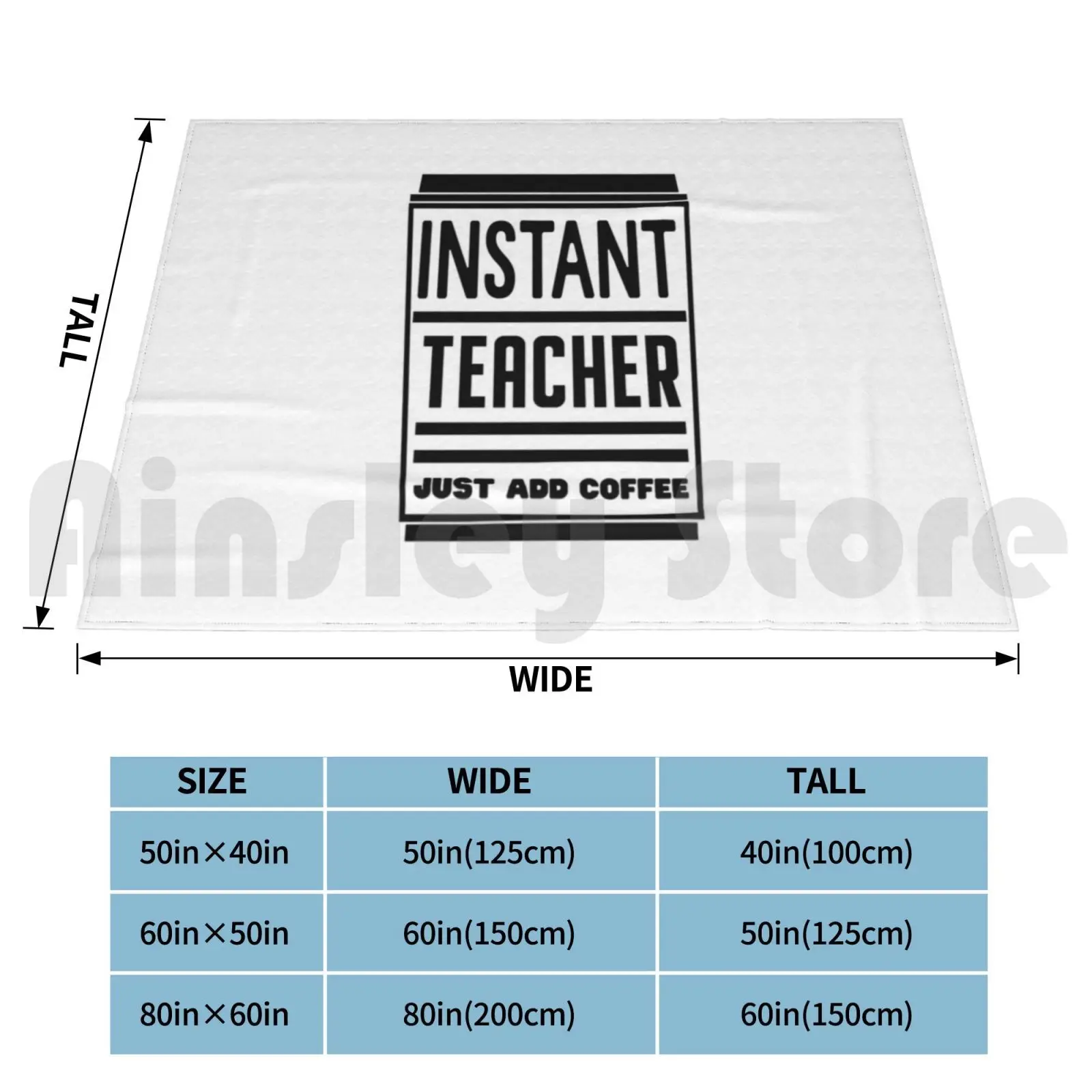 Instant Teacher Just Add Coffee! Blanket Super Soft Warm Light Thin Coffee Teacher Teachers Teacher Job Teacher Work