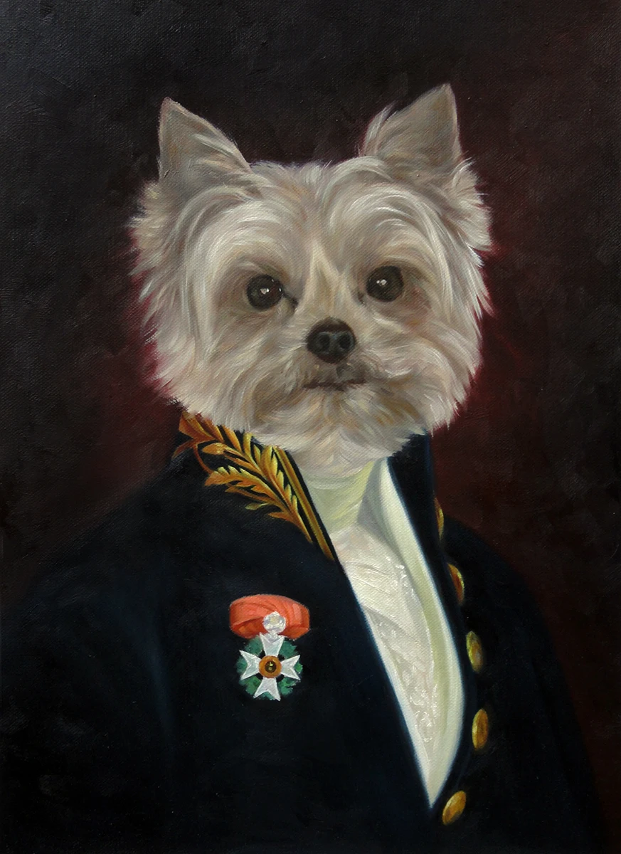 Hand Painted oil painting Portrait Custom Pet Canvas Admiral Dogs Cats horses Paintings from photo Personalized Funny art gift