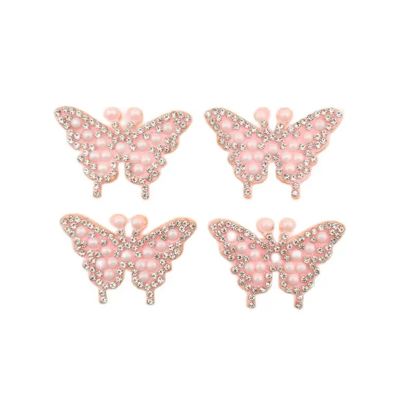 

Rhinestone Pearl Butterfly Applique, DIY Clothes Patch, Hat Shoes, Headwear, Hair Clips, Accessories, 3.5x3cm, 40Pcs, Lot