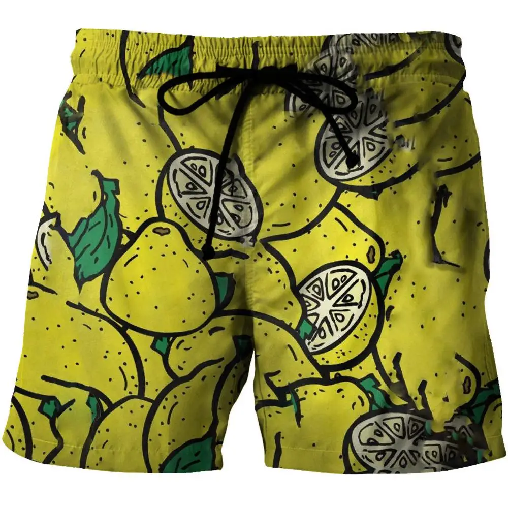 Summer Men's Beach Shorts Fruit 3D Print Loose Surf Board Shorts S-6XL Swimming Trunks Swimsuit Oversized Swim Pant Men Swimwear