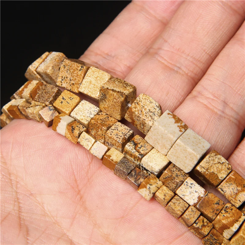 4MM 천연석 큐브 스퀘어 루스 비즈 여러 가지 빛깔의 임페리얼 벽옥 비즈 DIY 팔찌 목걸이 쥬얼리 제작, 도매