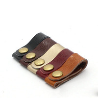 10PCS Genuine Leather Cable Clip Earphone Cord Holder Buckle Cable Winder Cable Wire Organizer For Phone USB Charger Data Lines