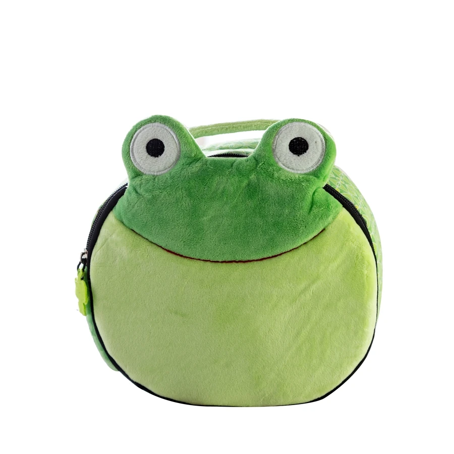 Kawaii Baby Lunch Bag Frog for Kids Waterproof Food Bag Handbag White Collar Frog Prince Toy Girl Lunch Baby Doll