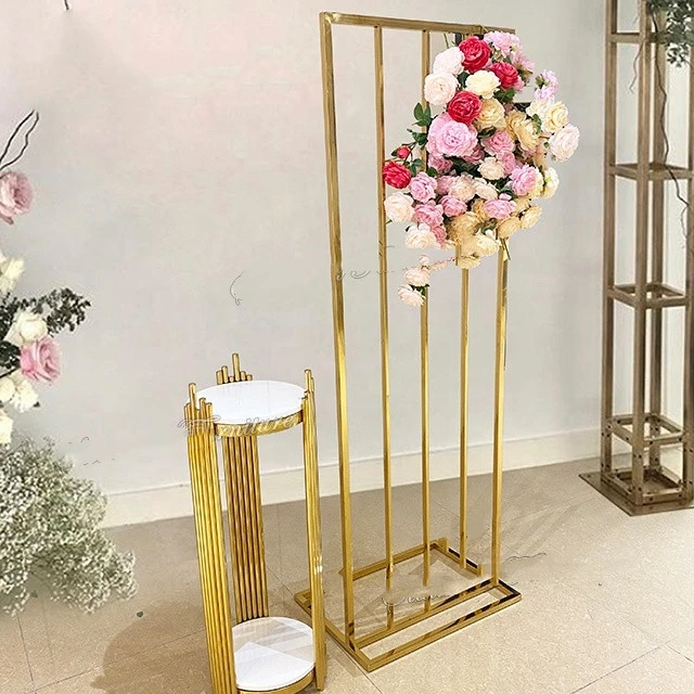 

New design banquet modern backdrop arch stand decoration wedding mental background stand qq288