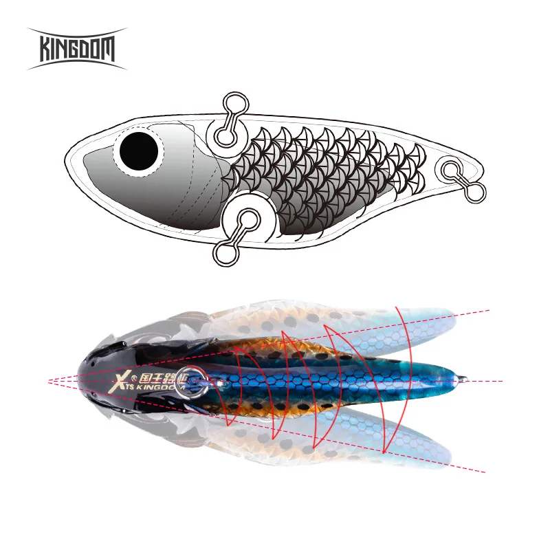 Kingdom VIB Fishing Lures Sinking Vibration Artificial Hard Baits 50mm 65mm Crankbaits Winter Ice Salt Fishing Tackle Wobblers