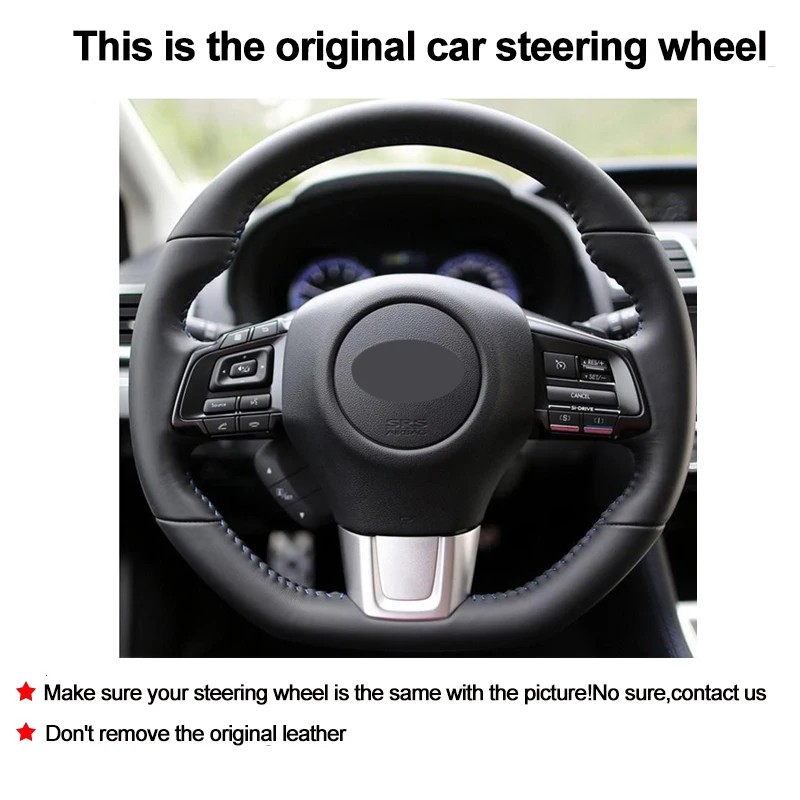 Black Beige Gray Car Auto Steering-Wheel Cover Wrap Hand Sewing For Subaru WRX (STI) 2015-2019 2020 2021 Levorg 2015 2016 -2021