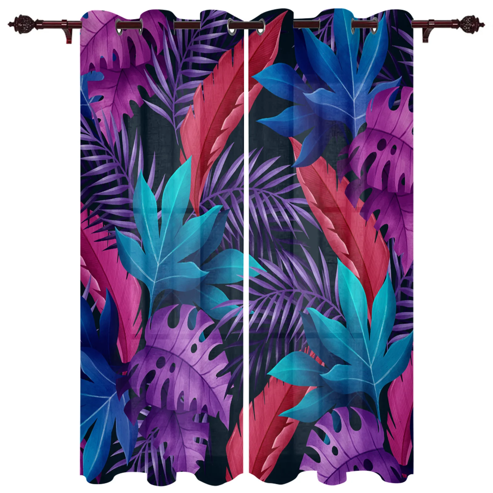 Modern Curtains Tropical Palm Tree Monstera Baby Room Bedroom Creative Curtains Kitchen Living Room Terrace Valance Curtains