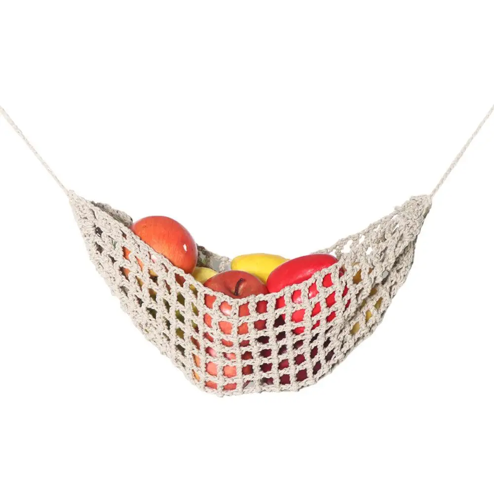 Fruit Hammock Banana Hammock Fruit Holder Net Macrame Fruit Hammock Under Cabinet Crocheted Fruit Bag For Handmade Boho Modern