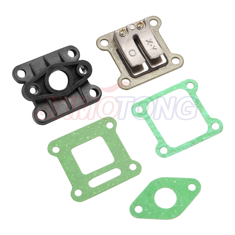 Reed Valve + Inlet Intake Manifold + Gaskets for 47cc 49cc Mini Moto Dirt Pocket Bike ATV Quad Minimoto Go Kart Scooter