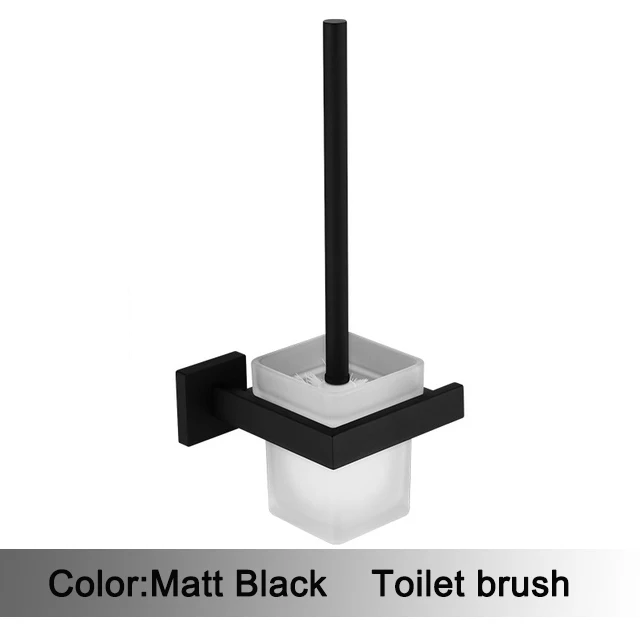 Zwarte Badkamer Hardware Set 304 Roestvrijstalen Handdoekrek Toiletpapierhouder Handdoekhouder Badkameraccessoires