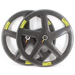 Newest 700C Road Track Fixed Gear Bike 3K full carbon fibre 5 spokes bicycle wheelset carbon clincher rims five spoke wheels