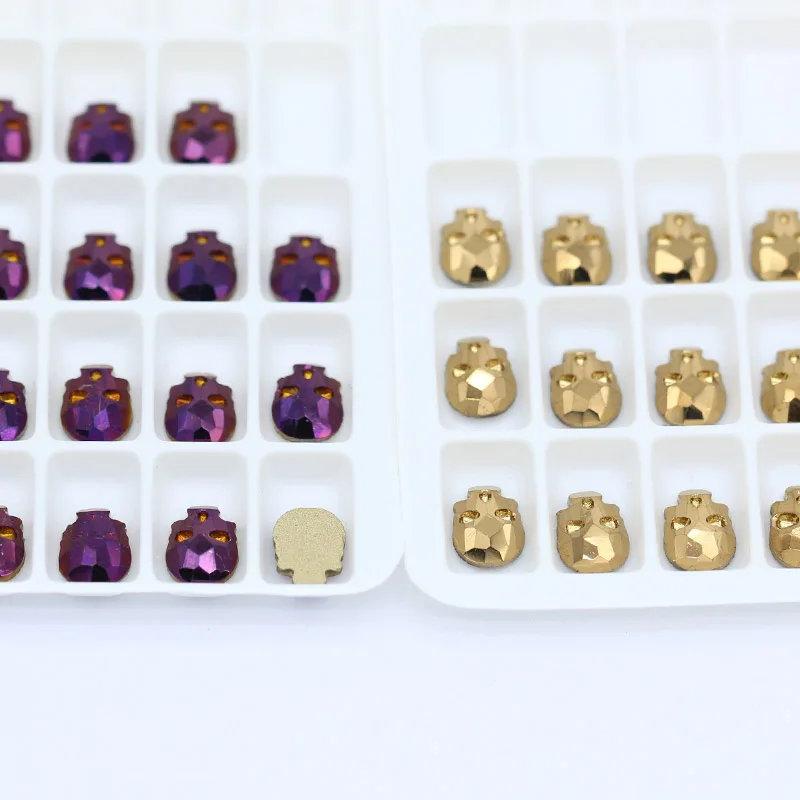 20p 6*8mm Skull Bone Crystal Nail Holographic Halloween Rhinestone Flatback Charms Gems Irregular Jewelry 3D Nails Accessories