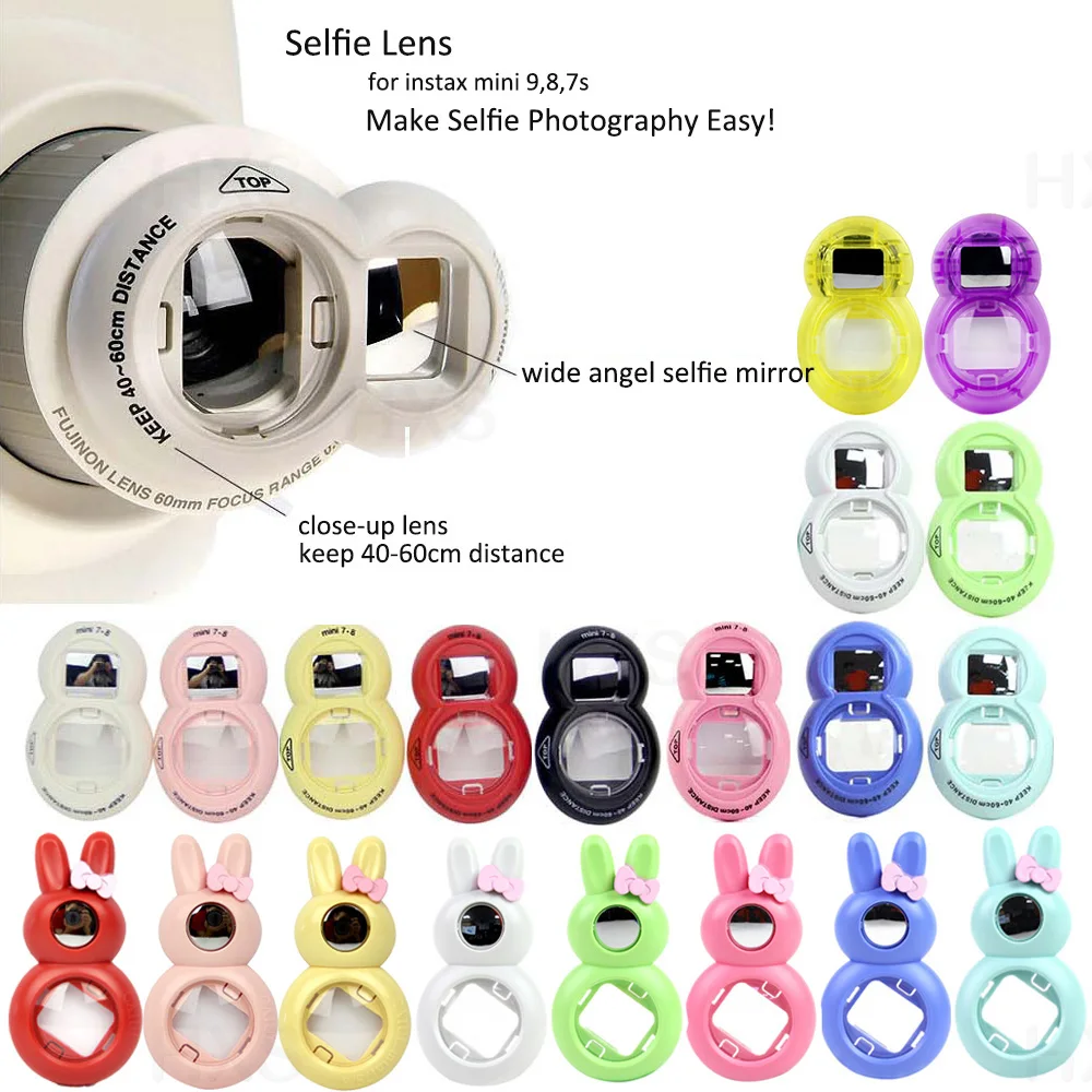 Close-up Lens with Selfie Mirror for FujiFilm Instax Mini 9, Instax Mini 8, Instax Mini 7s Instant Film Photo Camera