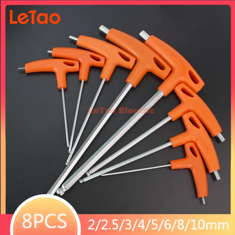 8 PCS/SET hand tools hex key allen wrench falt ball head metric 2/2.5/3/4/5/6/8/10mm allen hexagonal key set