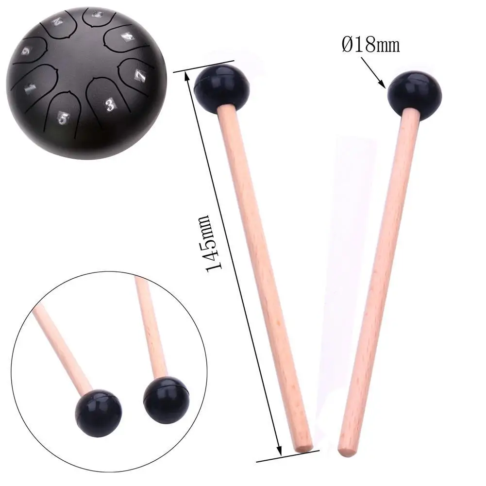 1 Pair Ethereal Drum Sticks Solid Wood Handle + Soft Rubber Head Drum Stick Musical Instrument Accessories