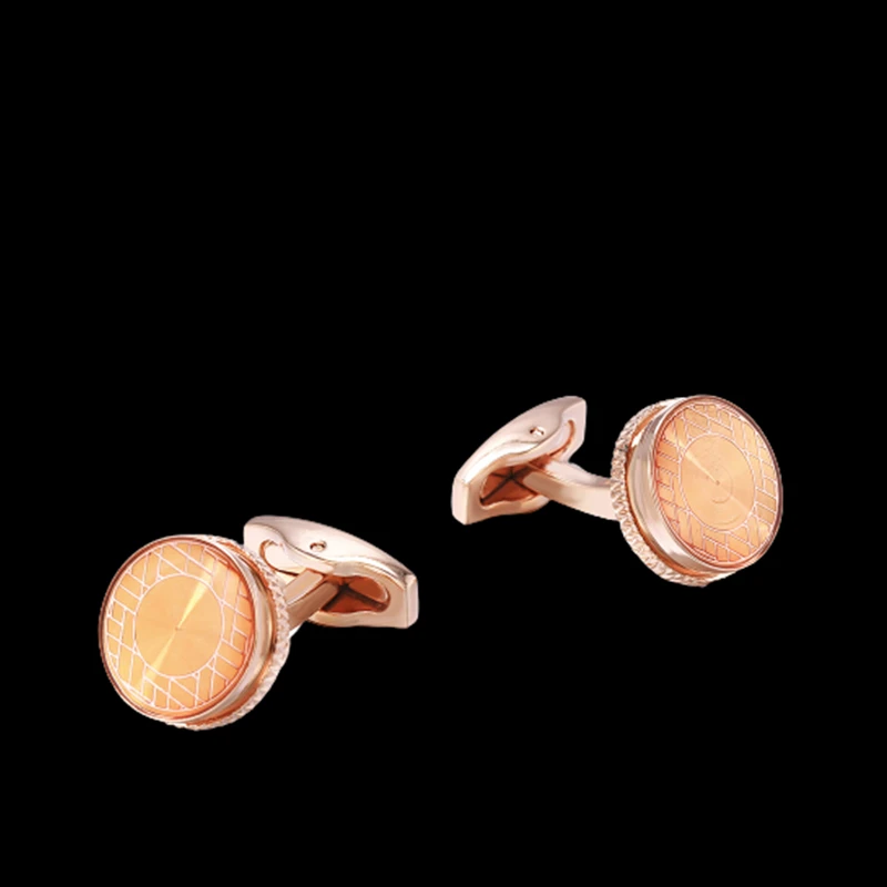 FLEXFIL shirt cufflinks for men's cuff buttons cuff links gemelos High Quality Orange metal Drawing wedding abotoaduras Jewelry