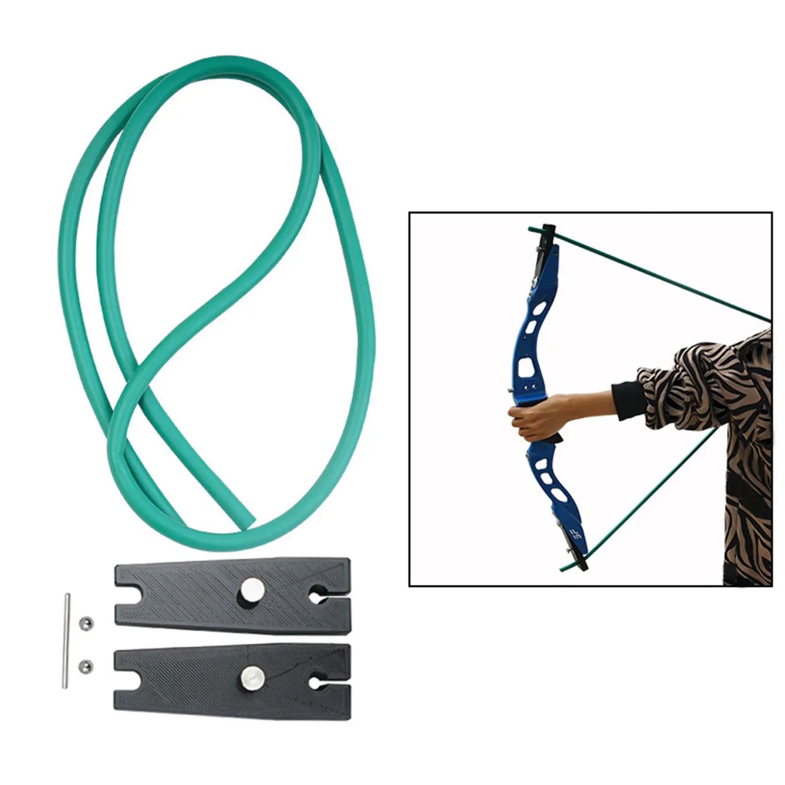 Archery Trainer Exercise Strength Practice Training Puller Natural Latex Adjustable Diameter High Elastic Tubing Band Accessorie