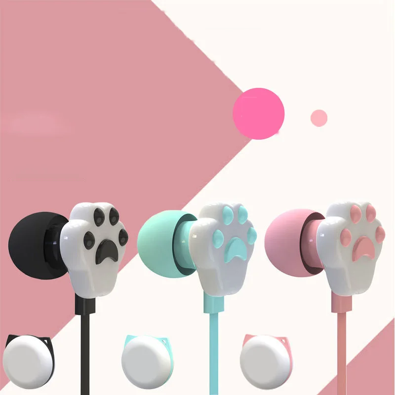 سماعات أذن CHYI-Cat Paw الموسيقية ، سماعات أذن داخل الأذن ، ستيريو HiFi ، سماعة أذن ، ملونة ، رخيصة الثمن ، سماعة أذن لهاتف iPhone