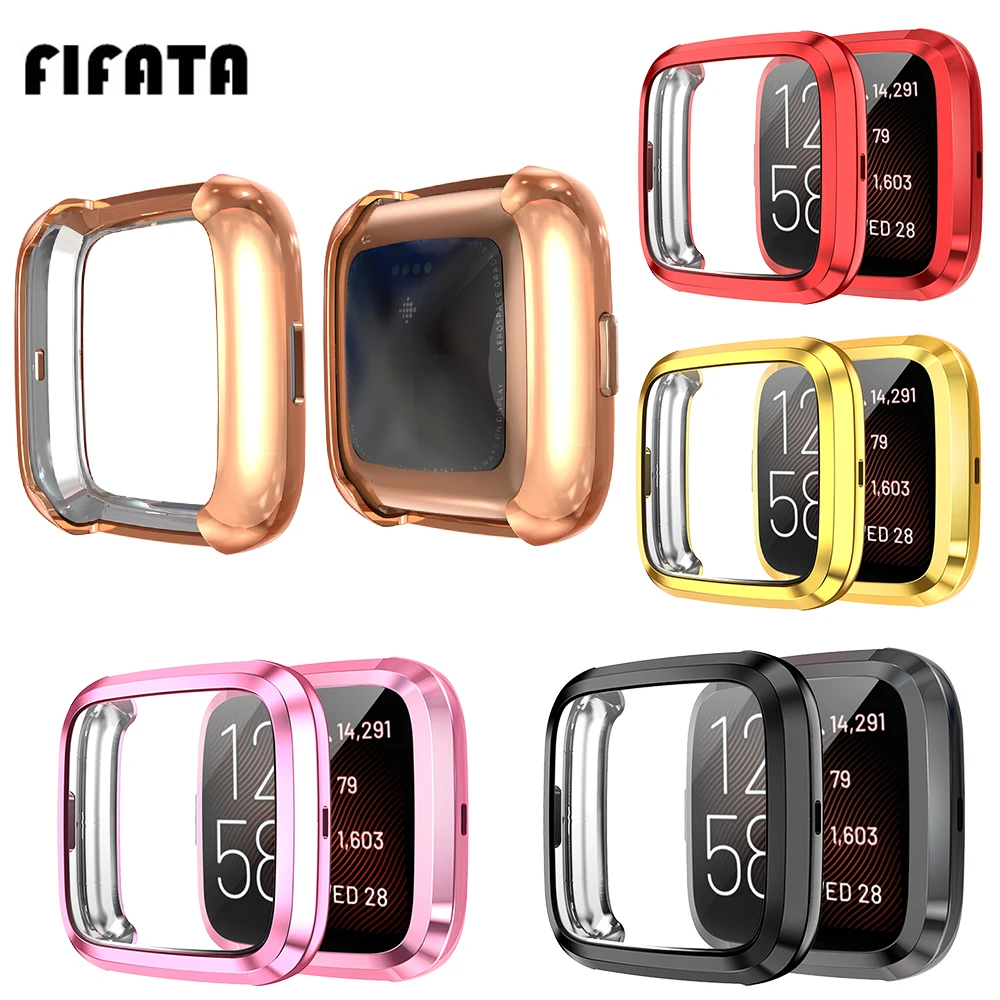 FIFATA TPU Plating Silicone Watch Protective Shell For Fitbit Versa 2/Fitbit Versa 2 SE Smart Watch Replacement Watch Case Cover