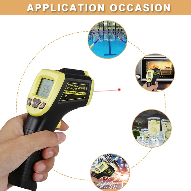 -50~600℃ / -58~1112℉ GM320S Non-Contact Industrial High Temperature Gun LCD Laser-Pointer Infrared IR Thermometer